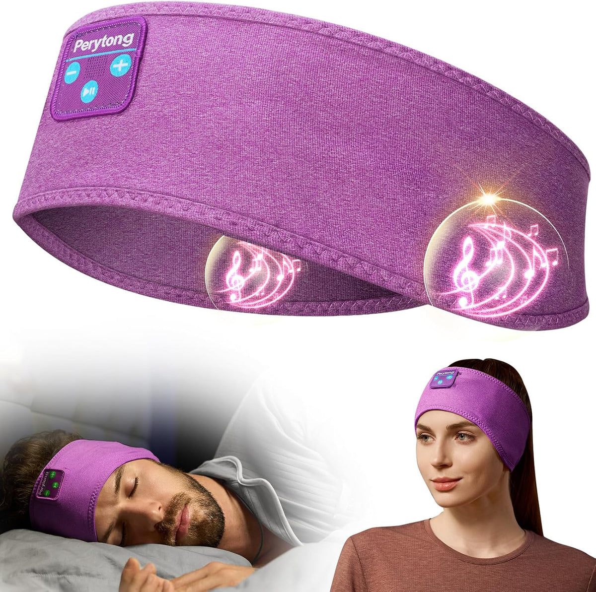 Sleep Headphones Wireless, Bluetooth Sports Headband Headphones with Ultra-Thin HD Stereo Speakers Perfect for Sleeping,Workout,Jogging,Yoga,Insomnia, Air Travel, Meditation (Grey)
