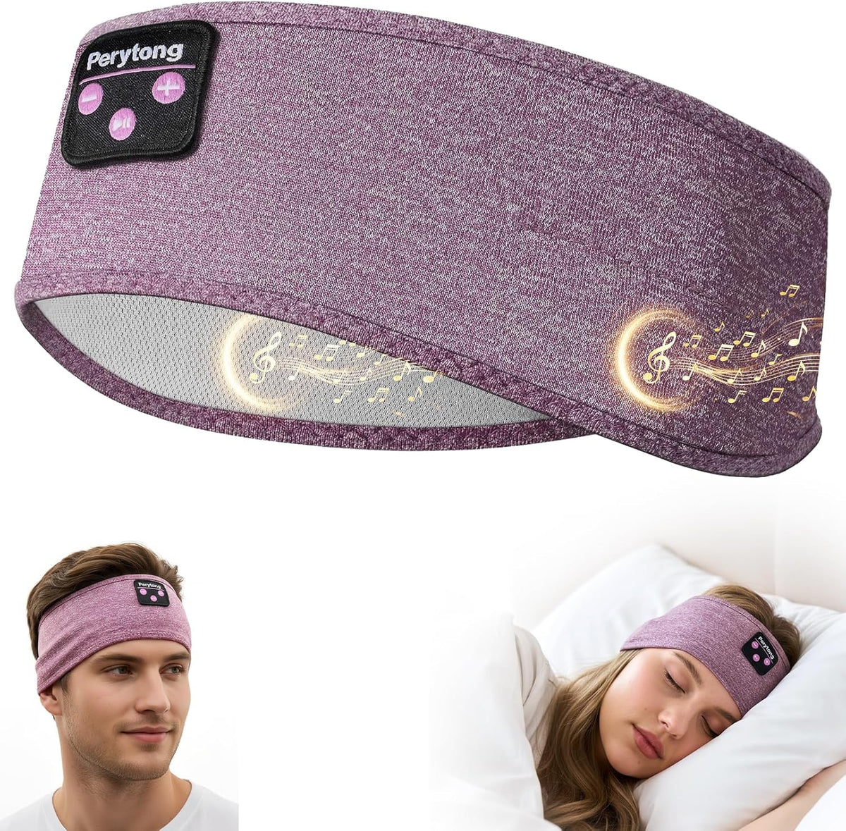 Sleep Headphones Wireless, Bluetooth Sports Headband Headphones with Ultra-Thin HD Stereo Speakers Perfect for Sleeping,Workout,Jogging,Yoga,Insomnia, Air Travel, Meditation (Grey)