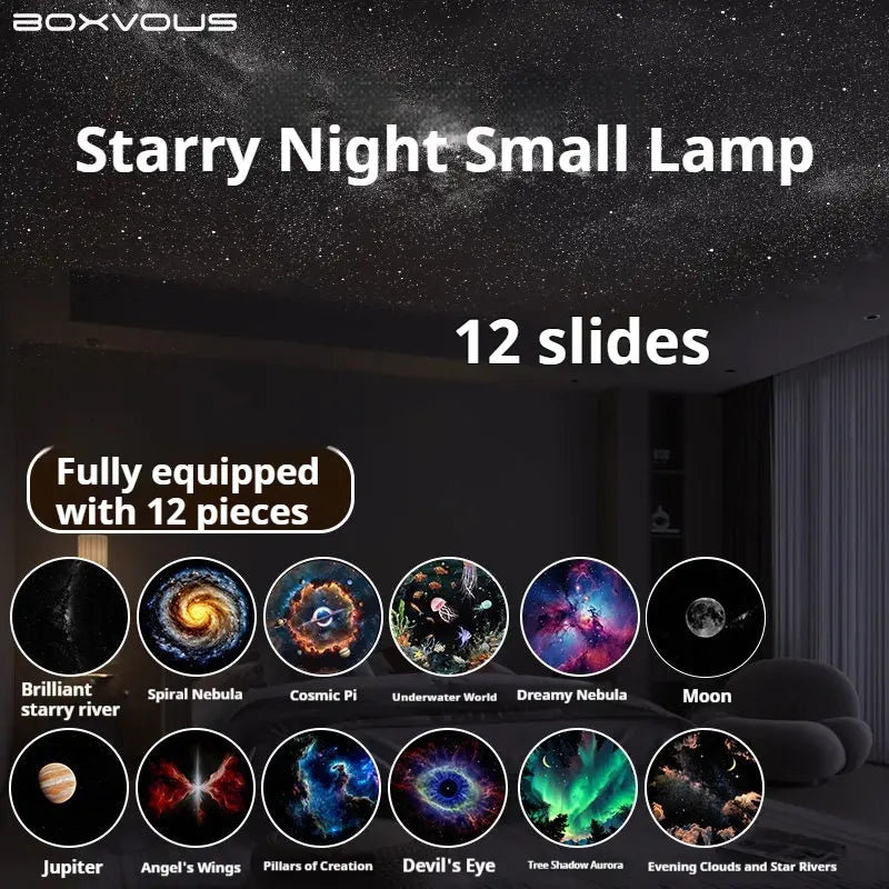 LED USB Galaxy Star Night Light for Kids - 12/6/3-In-1 Starry Nebula Ceiling Lamp, Bedroom Decor Atmosphere Light, Cool Tech Gadget, Ideal Gift for Kids/Girls/ Boys/Girlfriend/Galaxy Lovers