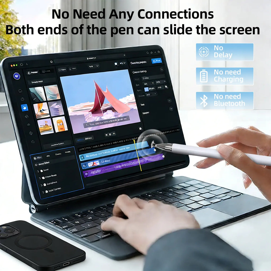 3-In-1 Neutral Flat Pen - High Precision Universal Touchscreen Stylus for Ipads, Phones, Switch, Devices, No Bluetooth Needed, School & Birthday Gifts, Ipad Pens, Tablet & Computer Accessories, Stylus Pen for Touchscreen