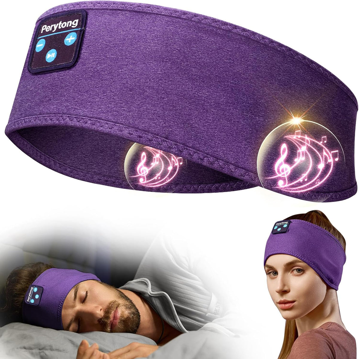 Sleep Headphones Wireless, Bluetooth Sports Headband Headphones with Ultra-Thin HD Stereo Speakers Perfect for Sleeping,Workout,Jogging,Yoga,Insomnia, Air Travel, Meditation (Grey)