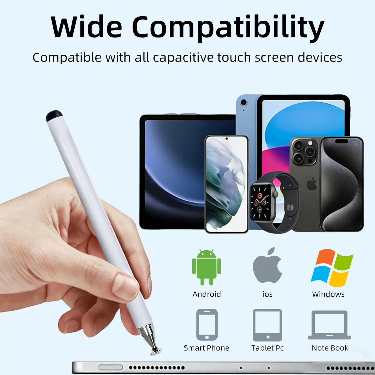 3-In-1 Neutral Flat Pen - High Precision Universal Touchscreen Stylus for Ipads, Phones, Switch, Devices, No Bluetooth Needed, School & Birthday Gifts, Ipad Pens, Tablet & Computer Accessories, Stylus Pen for Touchscreen