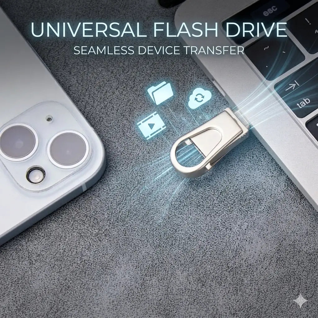 3-In-1 OTG Flash Drive with Type-C, USB-A Interfaces, High-Speed Large-Capacity Memory Stick for Iphone, Android & PC, File Transfer Tool for Students