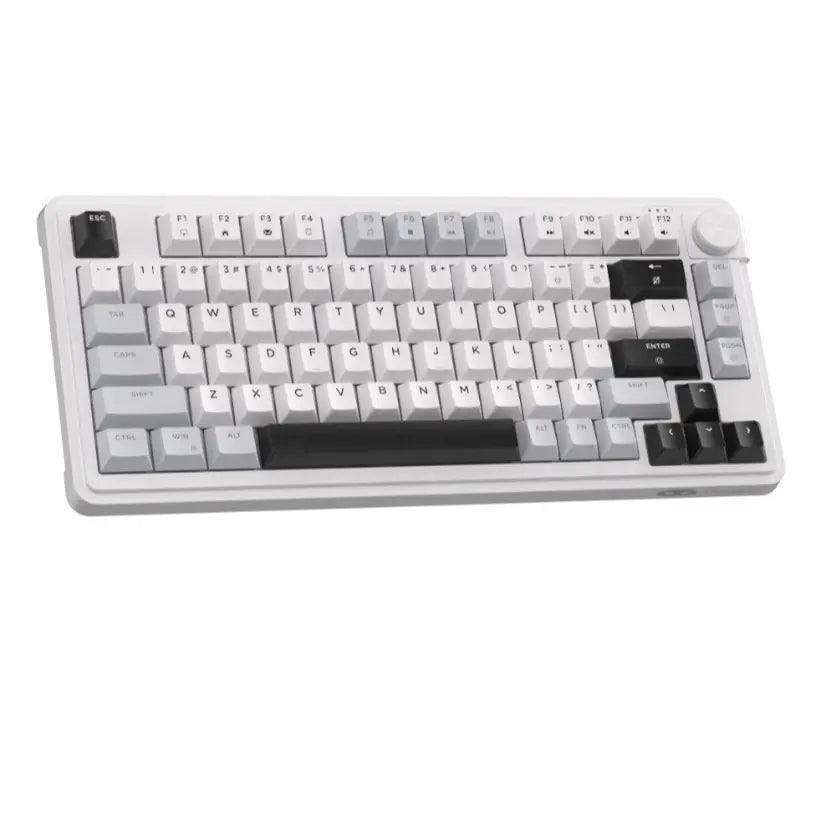 Magegee GK950 Compact Tri-Mode Gaming Membrane Keyboard - 2.4G/Bluetooth/Type-C Stable Connection, 3-Way RGB Lighting, Multi-Functional Knob, Mixed Colors Keycaps, Glacier Blue & Other Color Variants, Dual-System PC Support