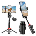All-In-1 Folding Handheld Selfie Stick Tripod with Bluetooth Remote & Hook, Extendable Silicone-Stabilized Stand for Iphone/Android Smartphones & Cellphones, Box Packaged Streaming Equipment, Portable Travel Accessory, Smartphone, Remote Zoom
